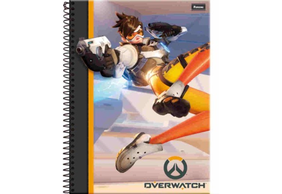 caderno 10materias/ 200 folhas overwatch